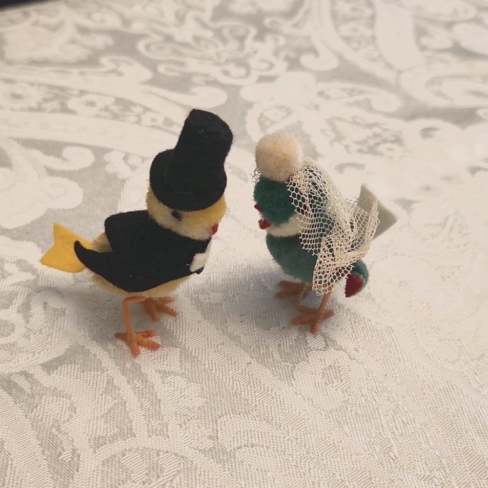 RARE Vintage 1960's Love Birds Wedding Cake Topper